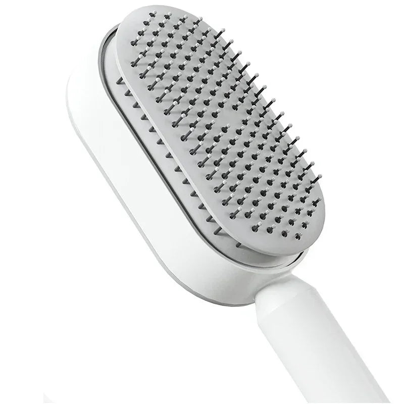 One-Key Self Cleaning Hair Brush – Anti-Static Airbag Massage Comb