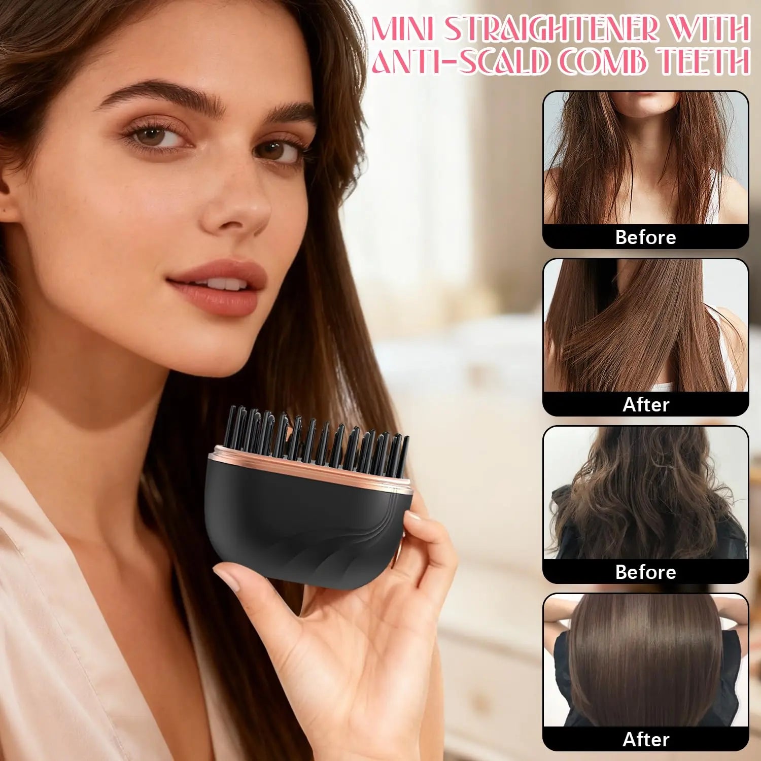 LumiGo™ Cordless Mini Hair Straightening Brush