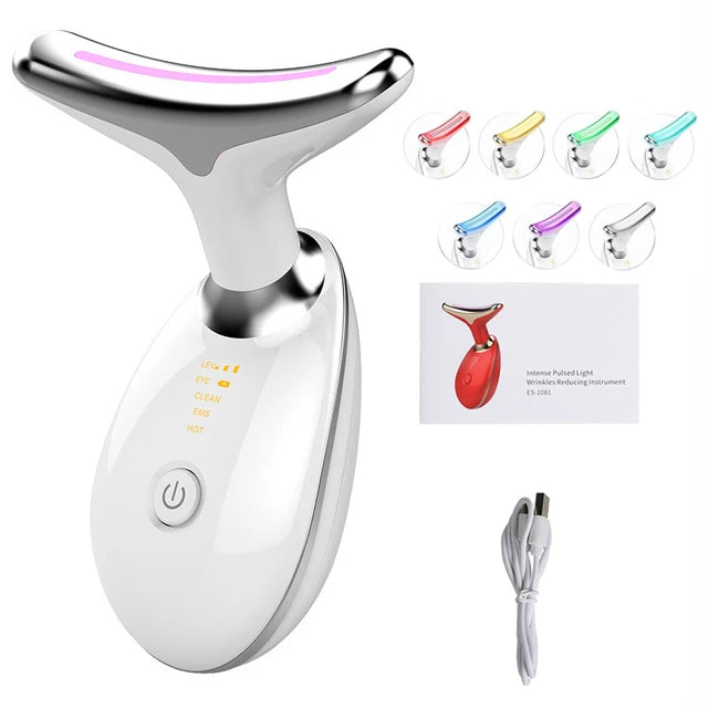 LumiGlow™ 7-in-1 LED Facial & Neck Lifting Device